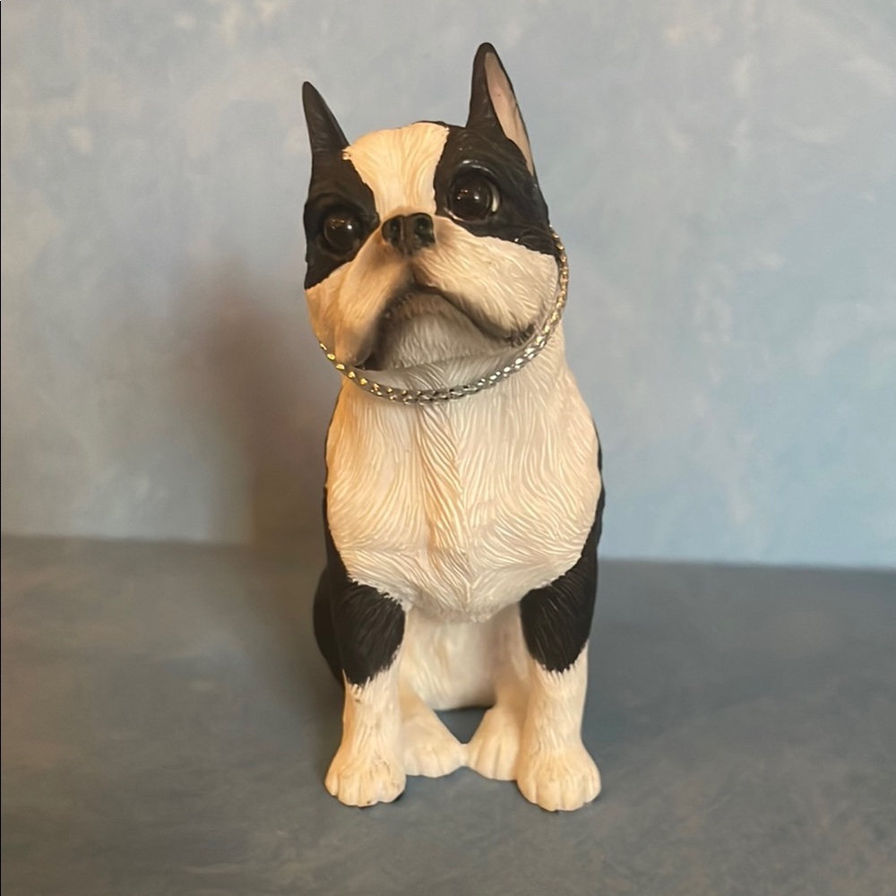Boston Terrier Dog Figurine - Black and White